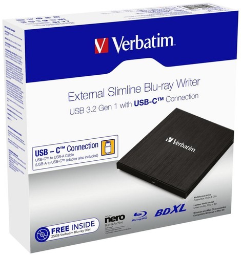 Slim External Blu-ray / DVD Writer, Black 43889 - Picture 3 of 3
