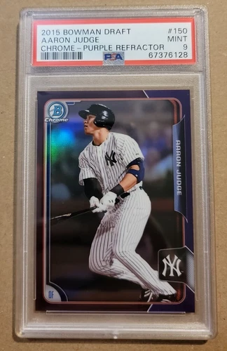 2015 Bowman Chrome Aaron Judge Purple Refractor Rookie Card #'d 236/250 PSA 9 NY