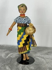 Vintage Avon Nigeria Adama Porcelain Doll Collection 1990 w/ Stand 8" Tall