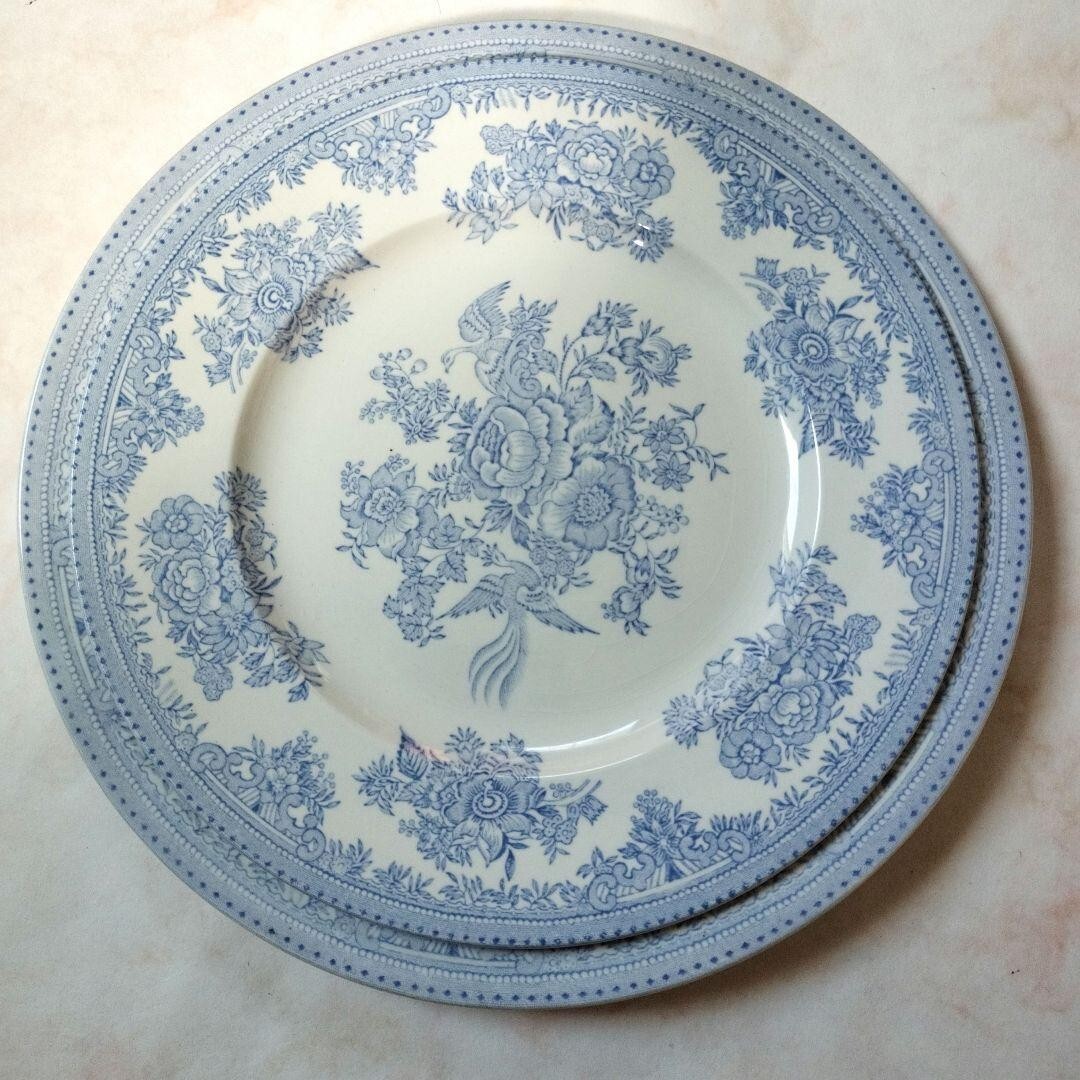 Burleigh Asiatic Pheasants Blue Plate 25.5cm 22.5cm Set | eBay