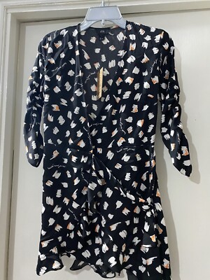 new river island caroline flack print playsuit size UK