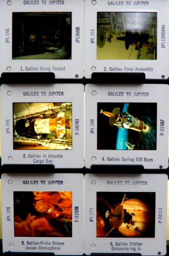 SET OF 6 GALILEO TO JUPITER JPL NASA JET PROPULSION LABORATORY 35MM COLOR SLIDES - Picture 1 of 8