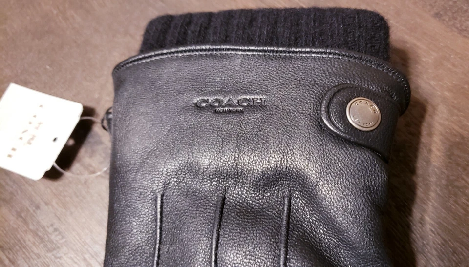 Luvas de luxo masculinas Coach tamanho S couro de cabra 3 em 1 US$ 195  - Imagem 3 de 3