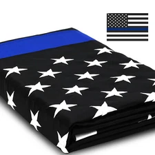 Anley Everstrong 3'x5' Thin Blue Line American Flags Police Lives Matter Law USA