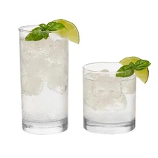 Province Tumbler and Rocks Glass Set, Elegant Drinkware Glasses Set