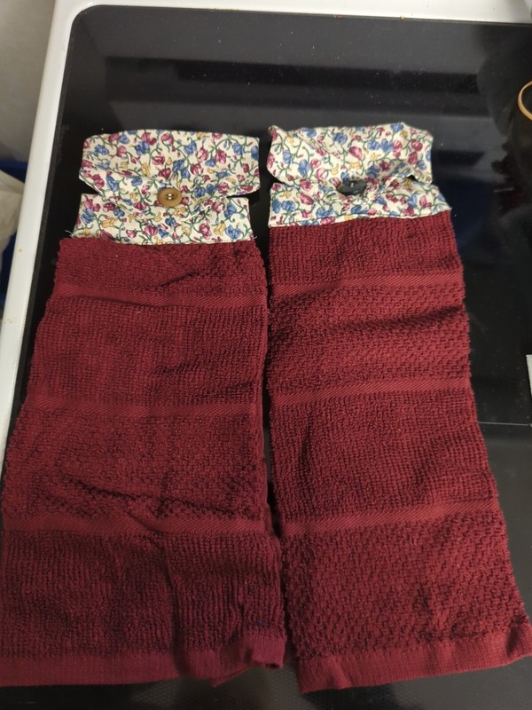 HANDMADE HANGING KITCHEN TOWELS Flower Theme Dish towels (2)