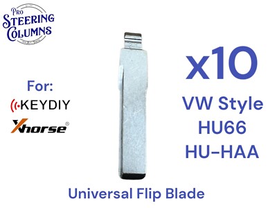 10x XHORSE KEYDIY UNIVERSAL FLIP KEY REMOTE KEY BLADES UNCUT VW HU66 HU-HAA NEW