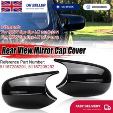 2X Gloss Black Side Mirror Cover Cap 51167205291/2 For BMW E90 E91 E92 E93 LCI