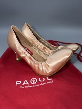 PAOUL Chasse Womens Size 6 Flesh Satin Rocchetto Ballroom Dance Shoes High Heels