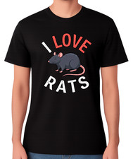 Ich liebe Ratten T-Shirt Unisex lustig Rattenliebhaber Grafik Tee Haustier Nager Shirt Top