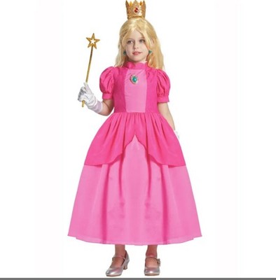 Princess Peach Cosplay Dress Up Birthday Party Girl Costume EU 100 or US3-4T