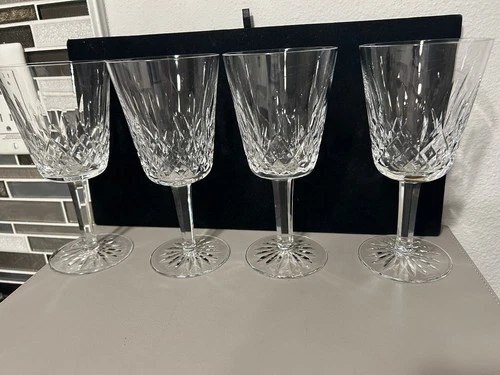 SET OF 4 *VINTAGE* Waterford Crystal LISMORE (1957-) Water Goblets 6 7/8"