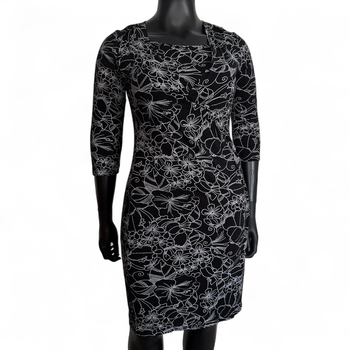 Robe Courte Noire Avenue Pour Femme – Taille 18/20 – Manches Courtes – Polyester