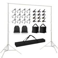 Photo Backdrop Stand Kit for Photography, 13x13ft Heavy Duty Stainless Steel ...