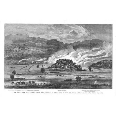 ZULU WARS The Attack on Sekhukhune's Stronghold - Antique Print 1880