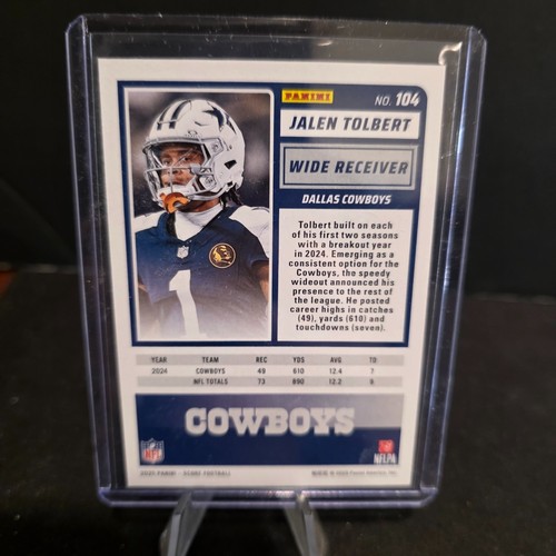 Vetrina Panini Score Blu 2025 /250 Jalen Tolbert #104 Cowboys WR - Foto 2 di 2