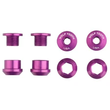 Wolf Tooth Components Single Chainring Bolt/Nut Set, 4pc, Ultraviolet Purple