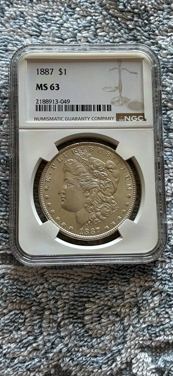 25+ MS 63 Graded 1887 Year Morgan US Dollars (1878-1921) for sale