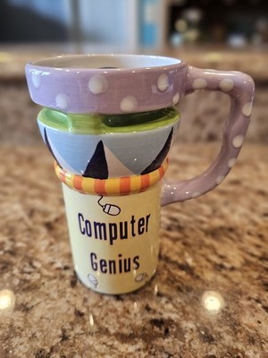 VTG Ceramic Computer Genius Mug Coffee Tea, 12 Oz, Nice Gift For A Computer Geek
