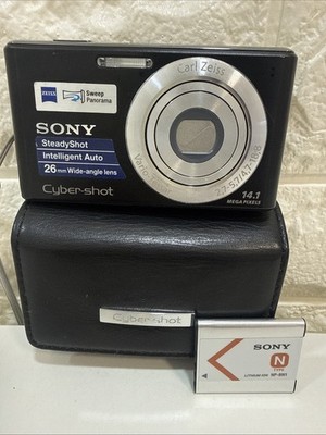 Sony Cybershot DSC-W530 Digital Compact Camera 4x Zoom Lens /Black GWO W/Battery