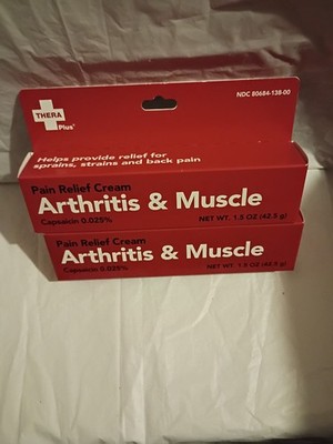 Thera Plus Capsaicin 0.025% Pain Relief Cream Arthritis Muscle Back 1.5 oz