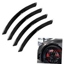 4 PCS Car Wheel Tire Eyebrow Strips, Wheel Arch Protector, Carbon Fiber Black