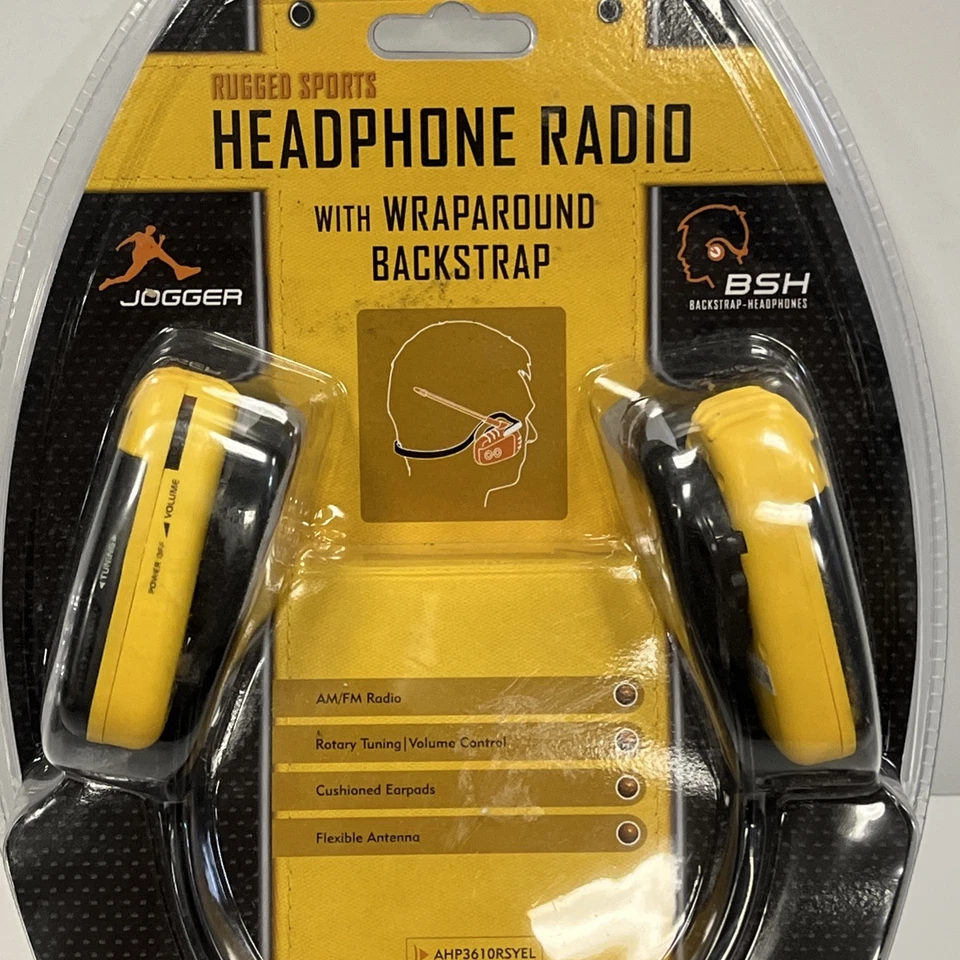 Vintage GPX Rugged Sports Headphone AM/FM Jogger Radio Retro AHP3610RSYEL NEW - Image 2 of 4