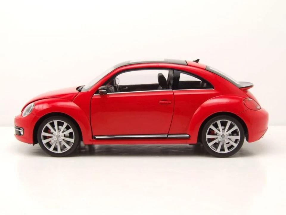 VW Beetle 2012 Rosso Modellino Auto 1:18 Welly - Immagine 3 di 4