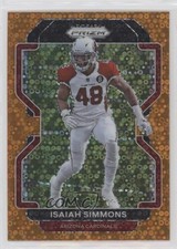 2021 Panini Prizm Orange Disco Prizm Isaiah Simmons #81 1n0