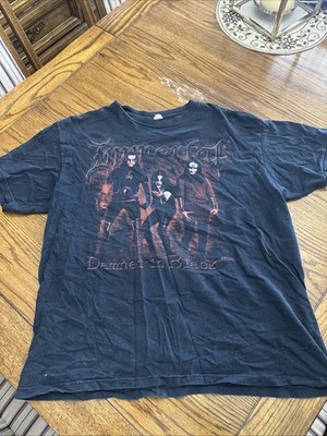 Vintage Immortal Shirt Mens Large Black Damned in Black Double Sided T-Shirt 00s