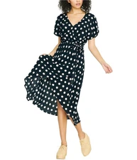 Sanctuary Clothing Womens Polka-Dot Wrap Dress