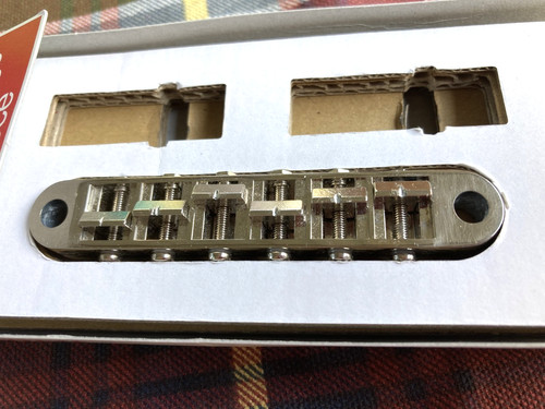 Nickel Gotoh Tune-o-matic Guitar Bridge, Large Hole, GB-0525-001