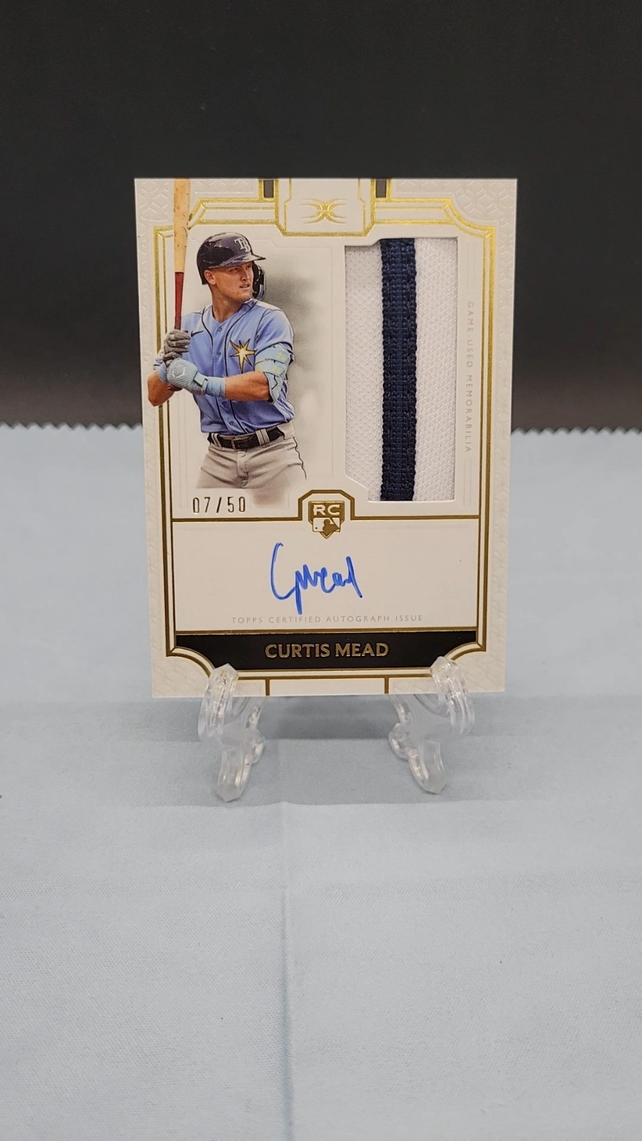 CURTIS MEAD 2024 Topps Definitive RPA RC Auto Gold /50 Game Used view 1