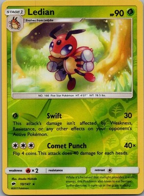 Ledian 10/147 SM Burning Shadows Reverse Holo NM