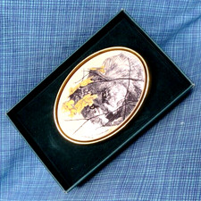Gray Wolf Belt Buckle National Wildlife Federation Brass Vtg 80s Barlow .QRT350