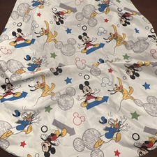 Vintage Disney Baby/Toddler Fitted Elastic Sheet Mickey Pluto 25x38