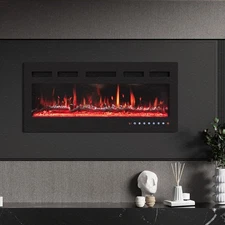60" Electric Fireplace Heater Wall Mounted/Recessed w Remote Control 900W/1500W