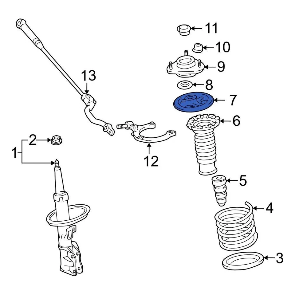 For Toyota Corolla 2009-2019 Toyota 4804402120 Front Upper Coil Spring Insulator Foto 2 de 4