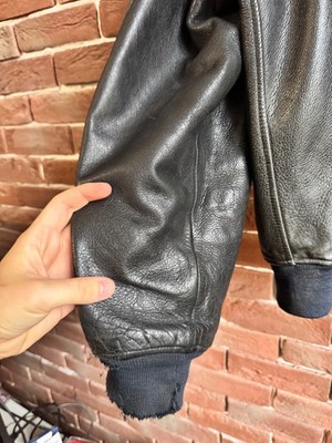 Rare 90s Thunderdome Leather Bomber Jacket Gabber Hardcore xl