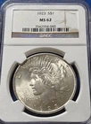 A 1923 Peace Silver Dollar $1 NGC MS 62 Uncirculated Philadelphia Coin
