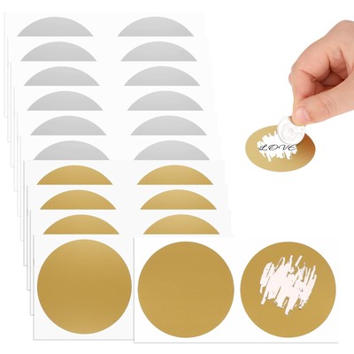 50PCS Scratch Off Gold Stickers, 2'' Scratch Off Stickers Gold and Silver DIY ...
