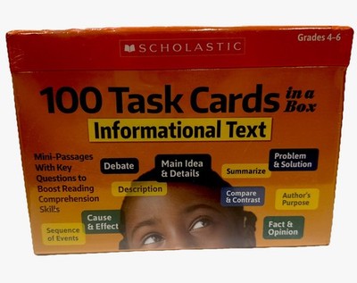 100 Task Cards in a Box: Informational Text by Scholastic 2019 Reading Comp