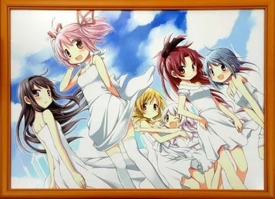 Ume Aoki Original Illustration Board Madoka Magica Art Collection Framed Used