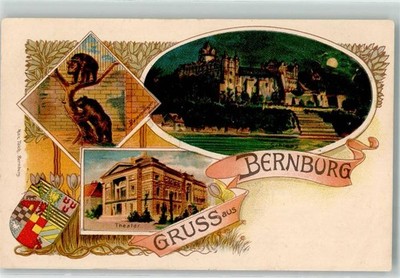 13456447 - 4350 Bernburg Baerenzwinger Theatre Castle Coat of Arms 1900