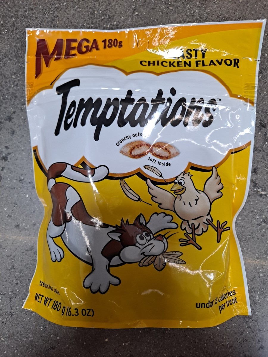 😺 TEMPTATIONS Cat Treats Mega Pouch Tasty Chicken Flavor All Cats