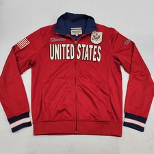 Mondetta United States Olympics Red Full Zip Track Jacket Embroidered Men's Sz M