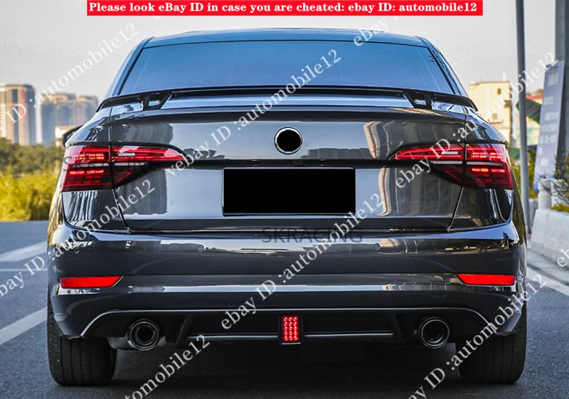 Alerón trasero trasero de gaviota negro brillante para Volkswagen Jetta GLI Foto 3 de 4