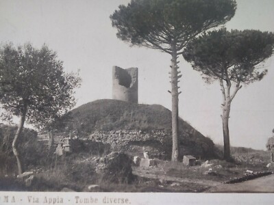 Rome Italy RPPC Postcard Early 1900s Rare Appian Way Tombs Via Appia Trees 