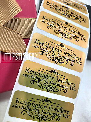Gold rectangle Wedding stickers for invitations personalise with your details 50 Gold rectangle Wedding stickers for invitations personalise with your details 50