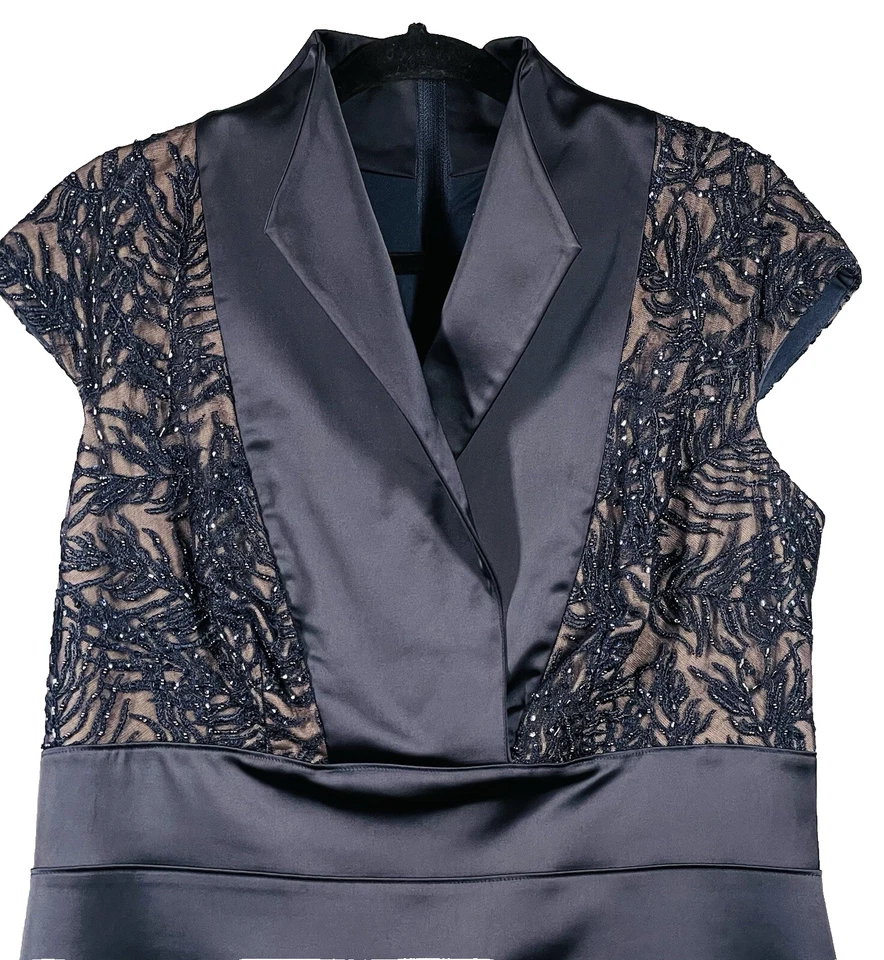 Tadashi Shoji Embellished Bandage Cocktail Dress Size 16 Formal Black-Tie Navy - Image 2 of 4